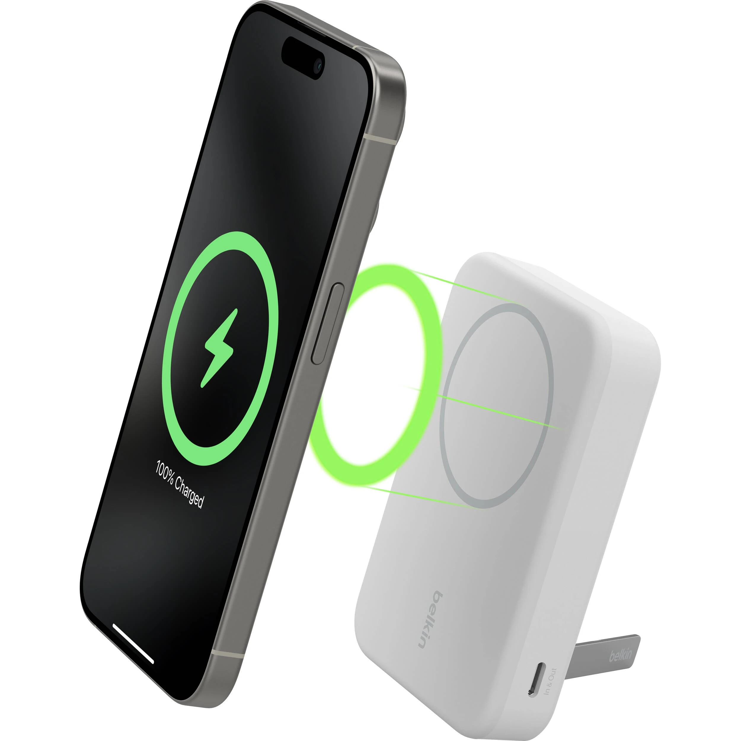 Belkin BoostCharge Qi2 Magnetic 15W Wireless Power Bank 10K with Stand