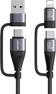Joyroom SA37-2T2 Multi-Function 60W 4-in-1 Fast Charging Data Cable 1.2m - Black