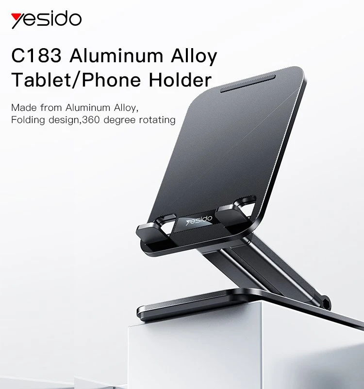 Yesido C183 360° aluminum folding phone and tablet stand