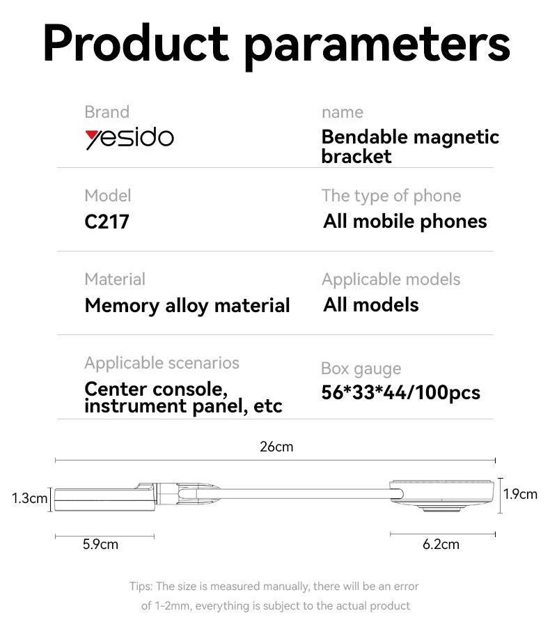 Yesido C217 Bendable memory-alloy magnetic holder